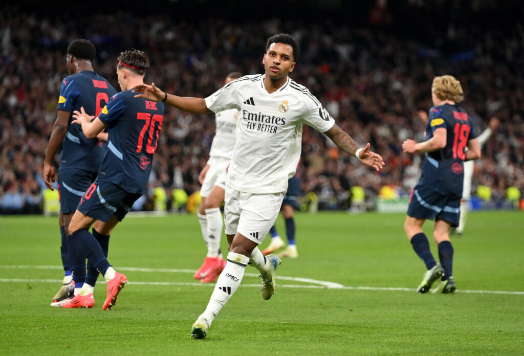 Rodrygo tras anotar su segundo gol.